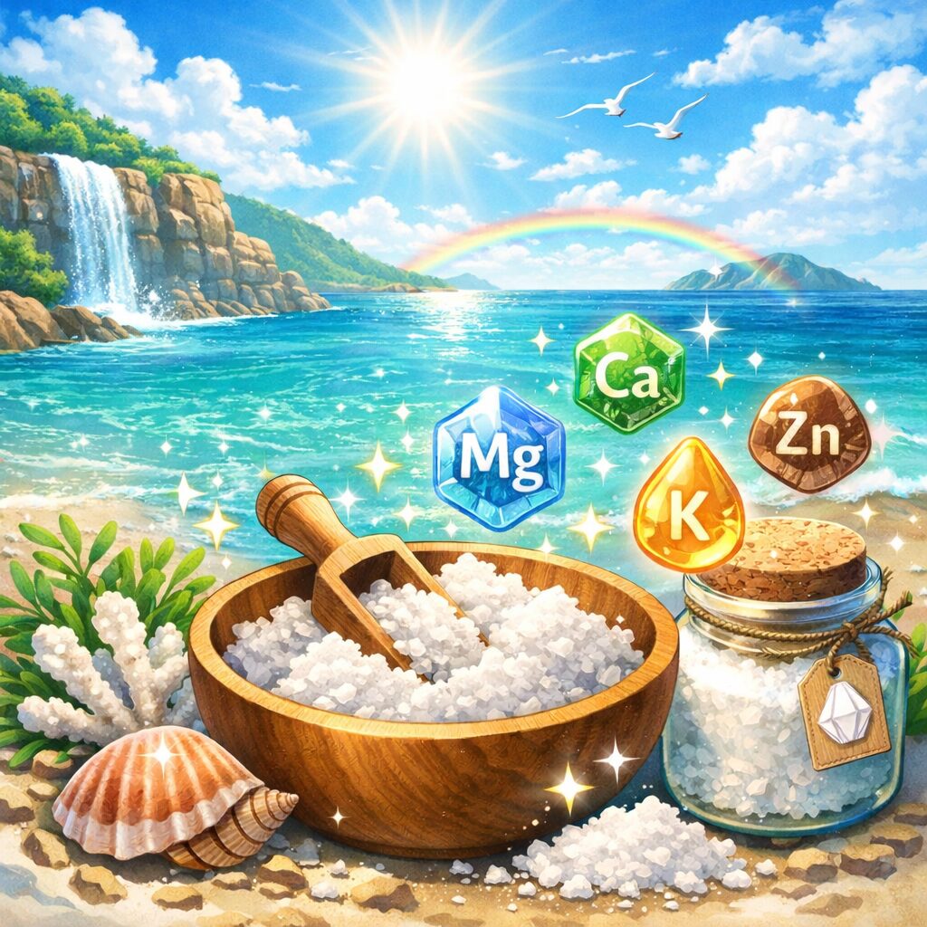 雪塩は、海に含まれるミネラルを14種類も含んでいる塩