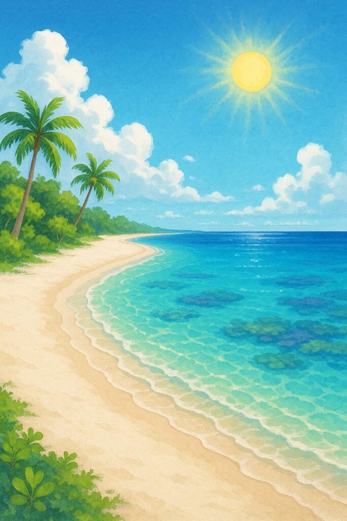 カンホアの塩はこんな感じの土地で作られています。